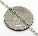 14k white gold super skinny solid elongated cable chain 16-24 inch 2.2mm