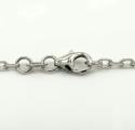 14k white gold super skinny solid elongated cable chain 16-24 inch 2.2mm