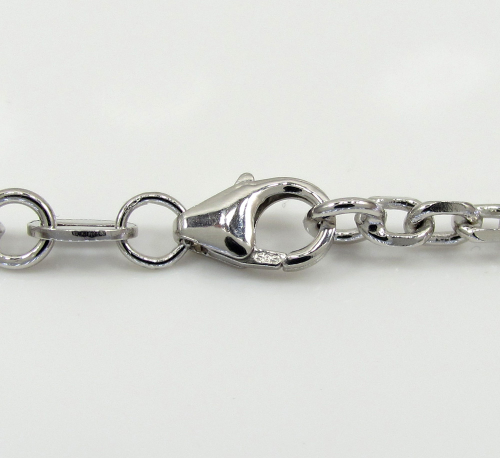 14k white gold medium solid cable chain 18-30 inch 3mm
