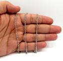 14k white gold medium solid cable chain 18-30 inch 3mm