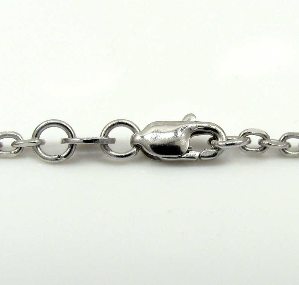 14k white gold super skinny solid cable chain 16-24 inch 2.0mm