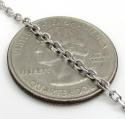14k white gold super skinny solid cable chain 16-24 inch 2.0mm