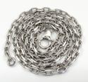 14k white gold skinny solid elongated cable chain 16-30 inch 2.7mm