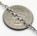 14k white gold skinny solid elongated cable chain 16-30 inch 2.7mm