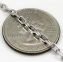14k white gold skinny solid elongated cable chain 16-30 inch 2.7mm