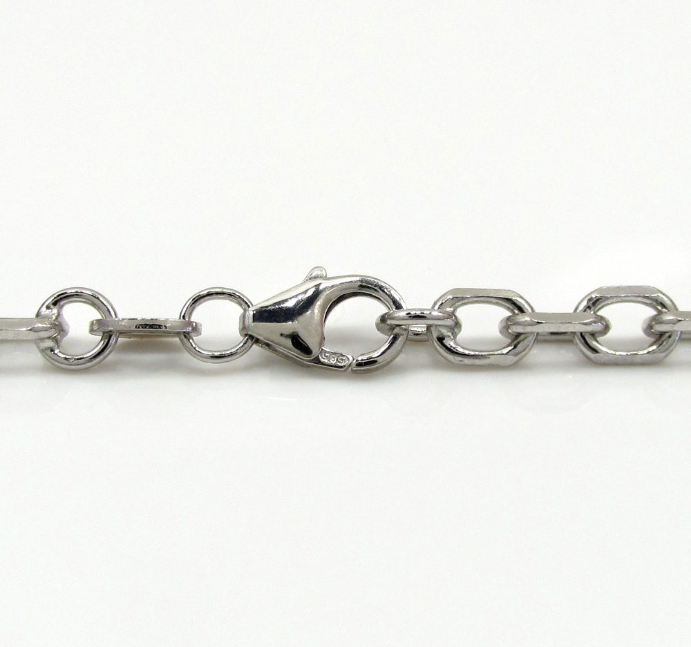 14k white gold solid cable chain 18-30 inch 3.5mm