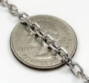 14k white gold solid cable chain 18-30 inch 3.5mm