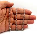 14k white gold solid cable chain 18-30 inch 3.5mm