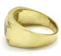10k yellow gold cz striped ice ring 0.80ct