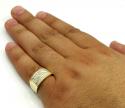 10k yellow gold cz striped ice ring 0.80ct