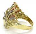 14k yellow gold cz three tone indian chief ring 0.25ct