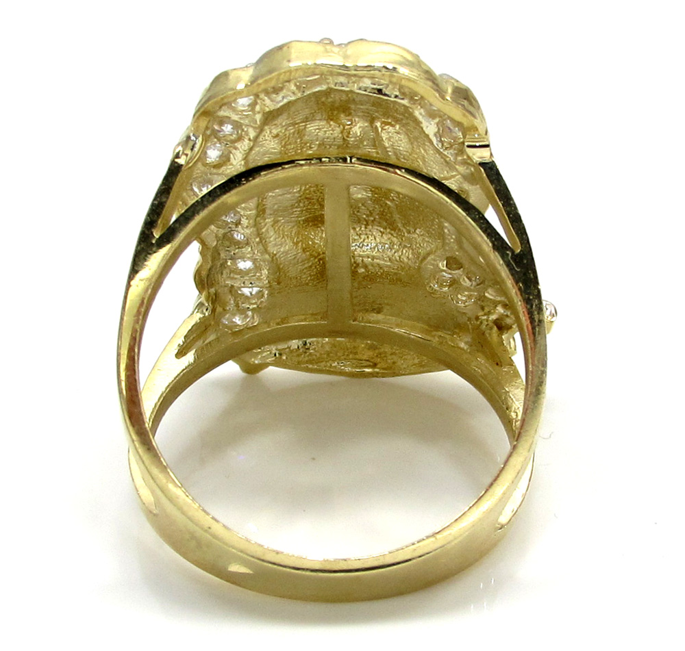 Buy 10k Yellow Gold Two Tone Cz Jesus Face Ring 0.30ct Online at SO ICY ...