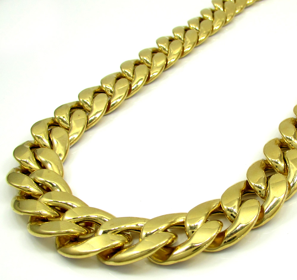 10k yellow gold super thick reversible two tone miami chain 30 inch 15.4mm - Image 2