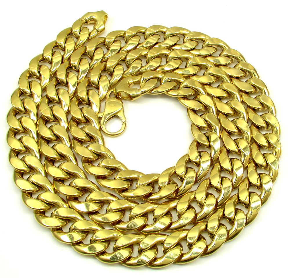 10k yellow gold super thick reversible two tone miami chain 30 inch 15.4mm - Image 4