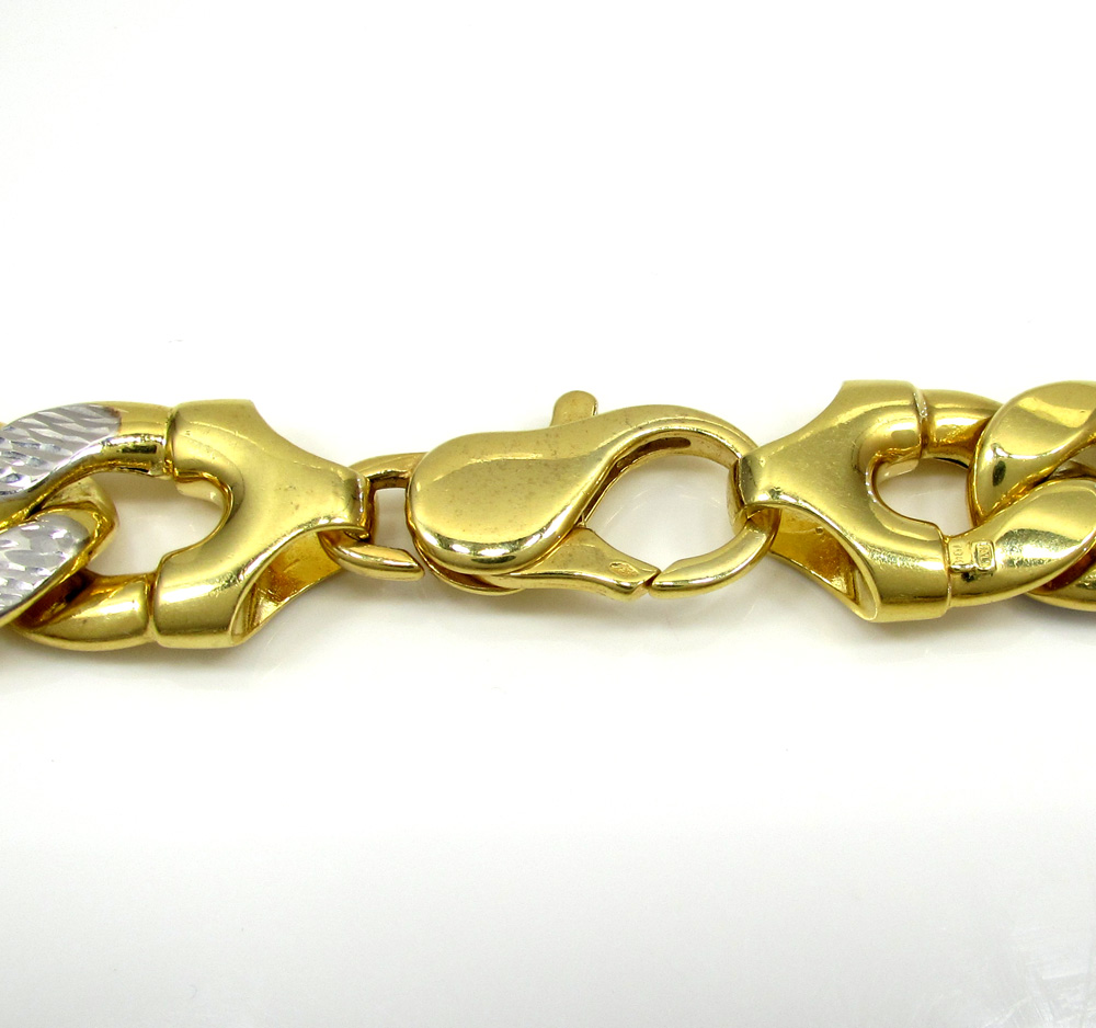 10k yellow gold super thick reversible two tone miami chain 30 inch 15.4mm