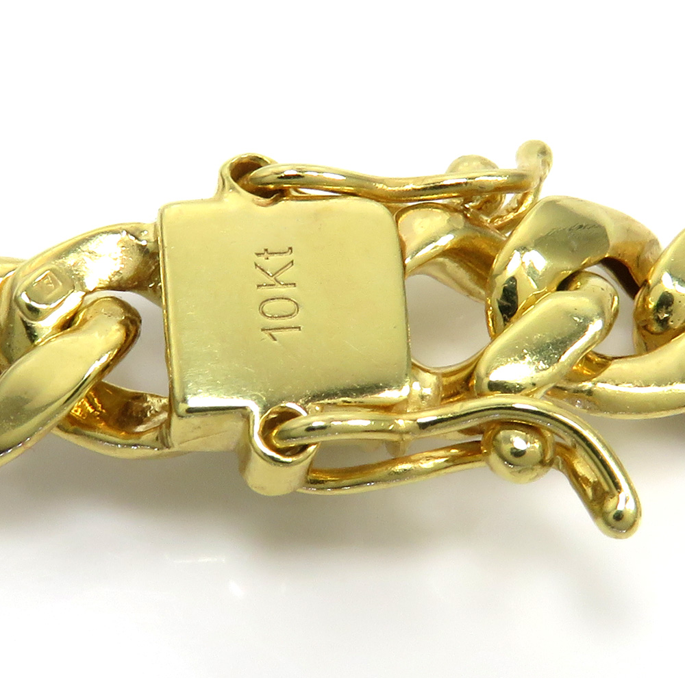 10k yellow gold medium reversible two tone miami chain 20-26 inch 8mm - Image 7