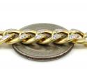 10k yellow gold medium reversible two tone miami chain 20-26 inch 8mm