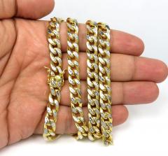 10k yellow gold medium reversible two tone miami chain 20-26 inch 8mm