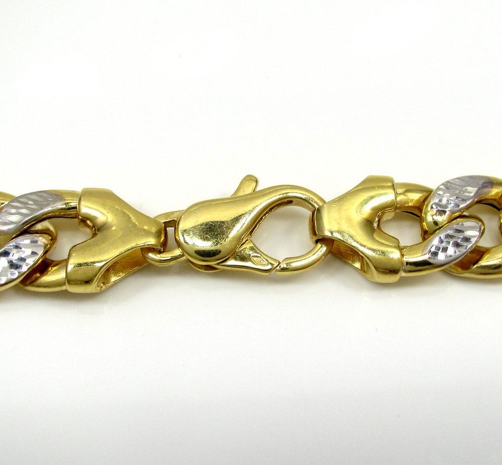 10k yellow gold thick reversible two tone miami chain 22-30 inch 13mm - Image 6