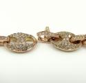 14k solid rose gold champagne diamonds anchor puff chain 24 inch 10mm 15.93ct