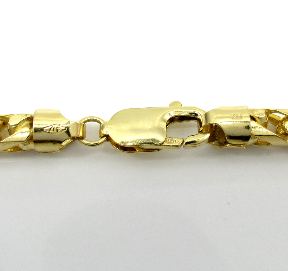 10k solid yellow gold large tight link franco chain 26 inch 5.2mm