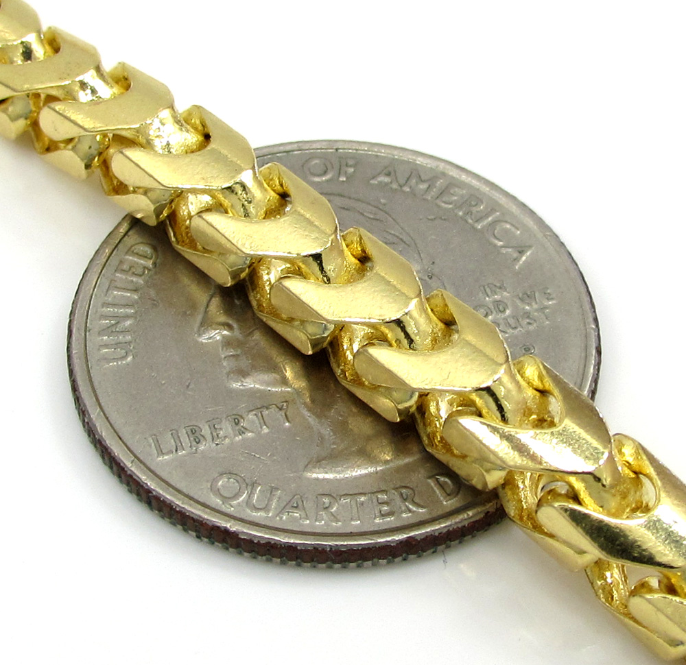10k solid yellow gold large tight link franco chain 26 inch 5.2mm - Image 4