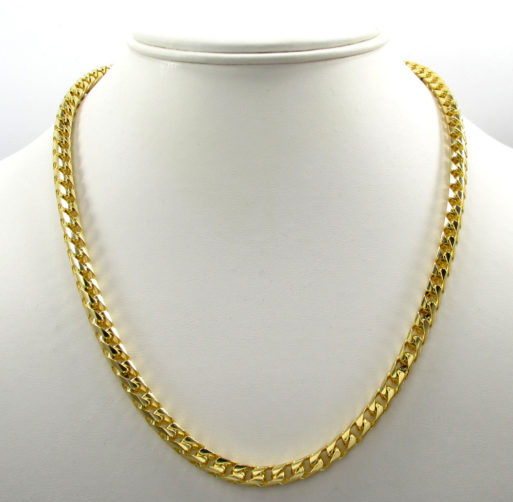 10k solid yellow gold large tight link franco chain 26 inch 5.2mm