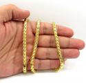 10k solid yellow gold large tight link franco chain 26 inch 5.2mm