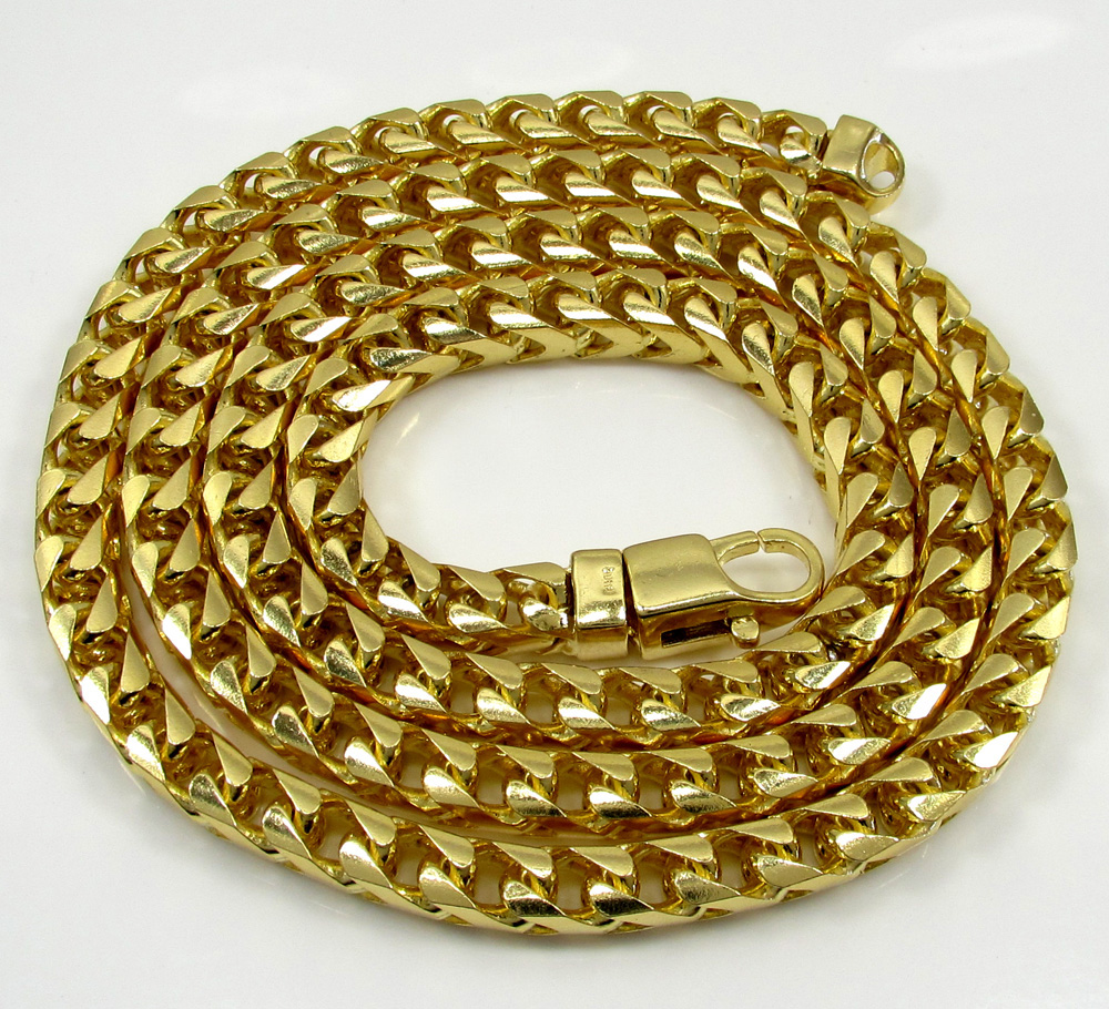 10k solid yellow gold tight link xl franco chain 26-30 inch 6mm