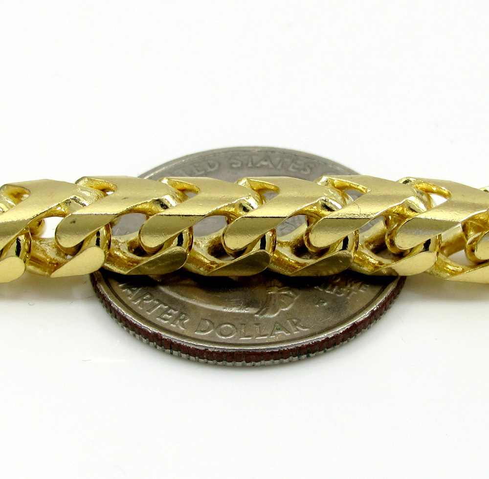 10k solid yellow gold tight link xl franco chain 26-30 inch 6mm