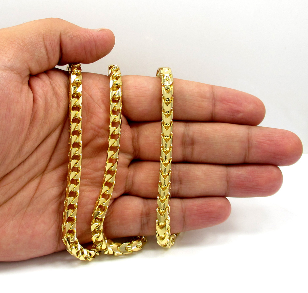 10k solid yellow gold tight link xl franco chain 26-30 inch 6mm