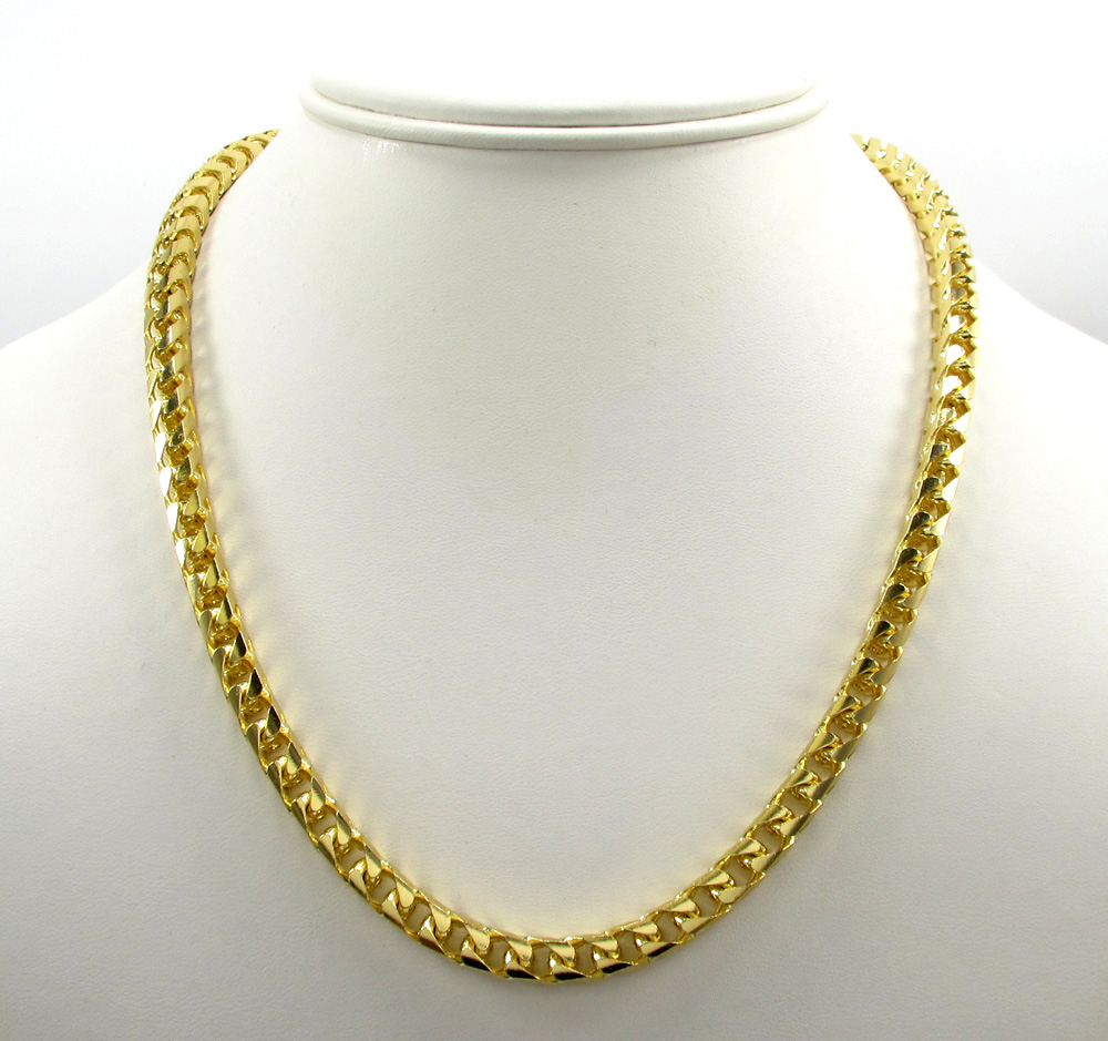 10k solid yellow gold tight link xl franco chain 26-30 inch 6mm - Image 7
