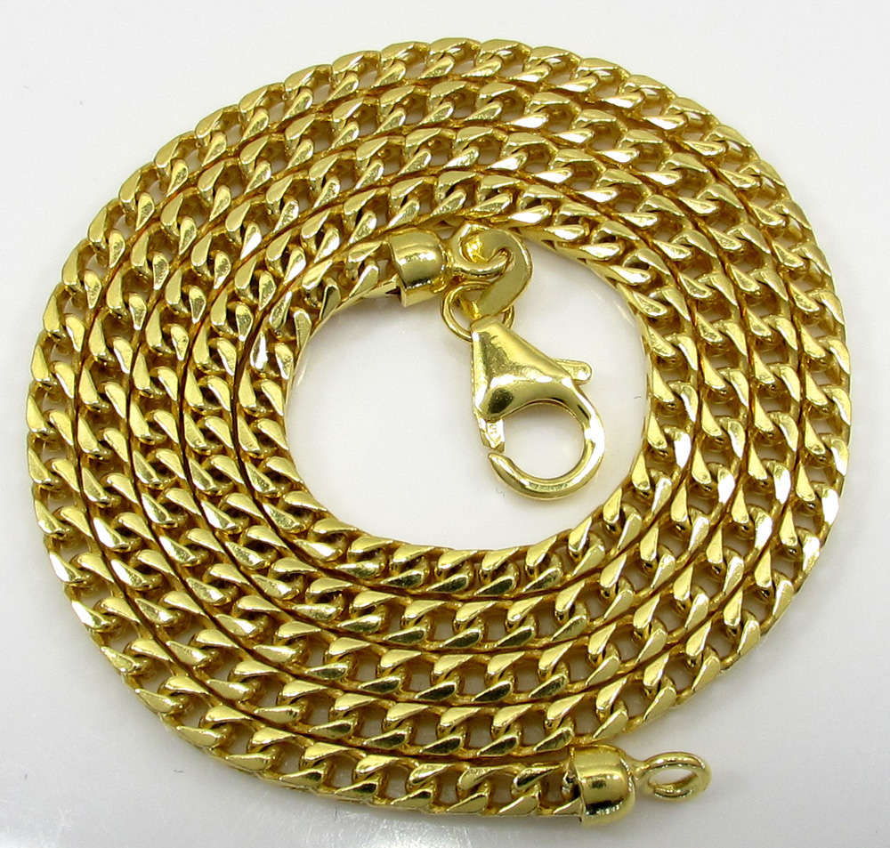 10k solid yellow gold skinny franco chain 18-26 inch 2.5mm - Image 2