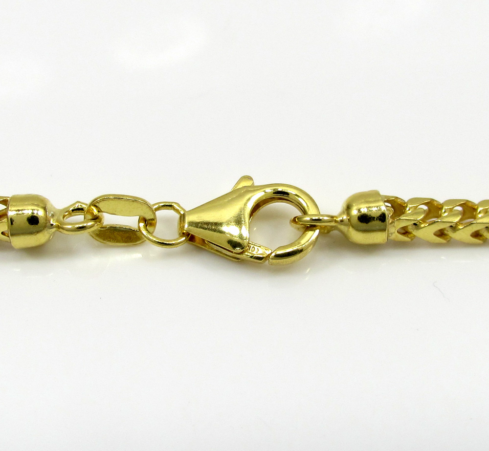 10k solid yellow gold skinny franco chain 18-26 inch 2.5mm - Image 4