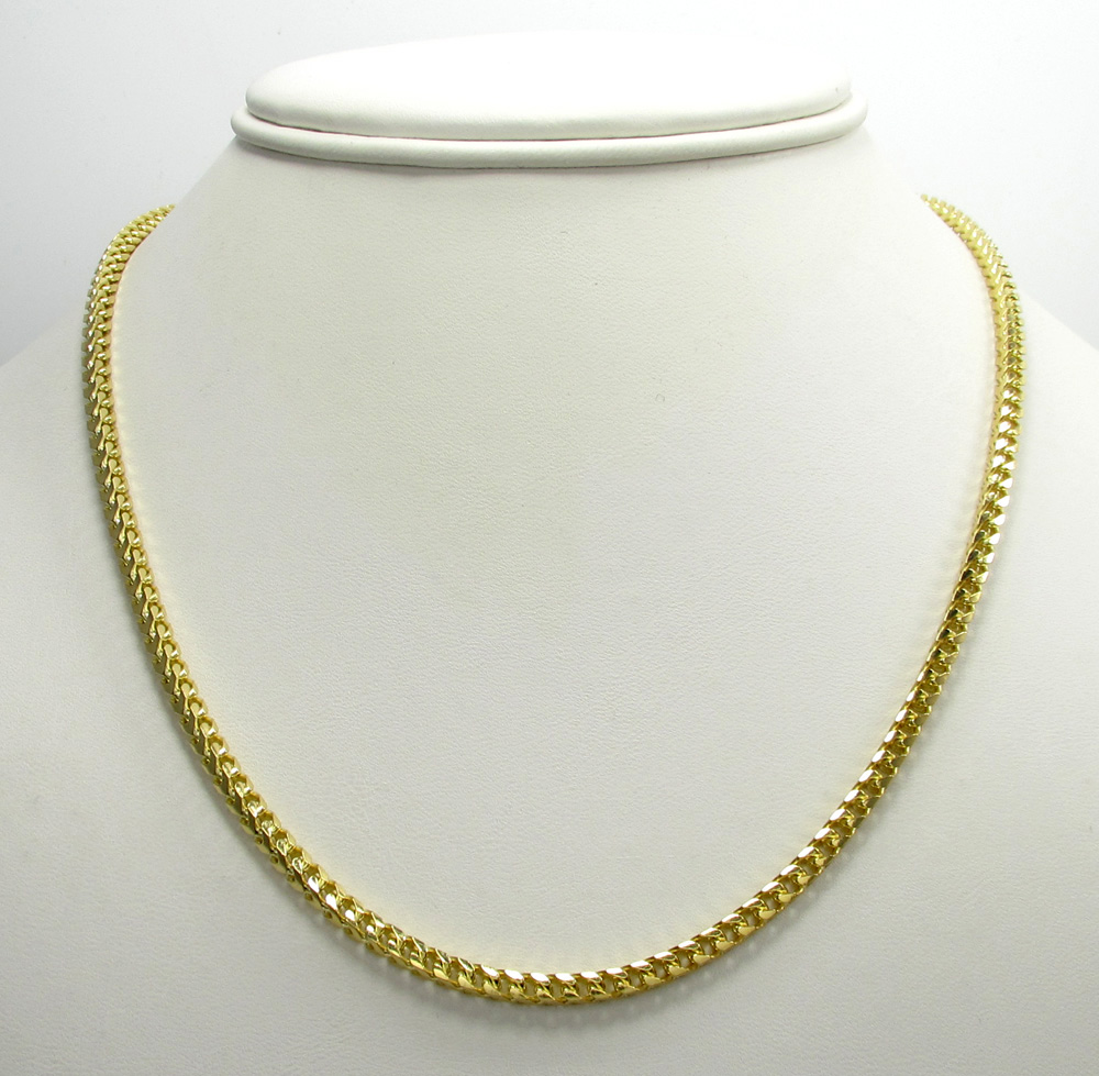 10k solid yellow gold small tight link franco chain 20-26 inch 3mm - Image 6