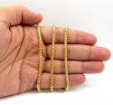 10k solid yellow gold small tight link franco chain 20-26 inch 3mm