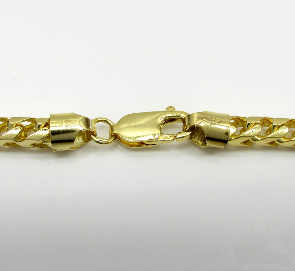 10k solid yellow gold tight link franco chain 24-26 inch 4.5mm
