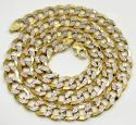 10k yellow gold super thick hollow two tone cuban chain 20-30 inch 10.8mm