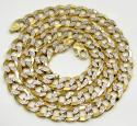 10k yellow gold super thick hollow two tone cuban chain 26-30 inch 10.8mm