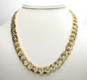 10k yellow gold super thick hollow two tone cuban chain 20-30 inch 10.8mm