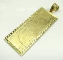 10k yellow gold large hundred dollar bill plate large pendant 