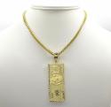 10k yellow gold medium hundred dollar bill plate 