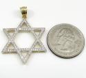 10k yellow gold xl iced out cz star of david pendant 1.00ct