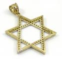 10k yellow gold xl iced out cz star of david pendant 1.00ct