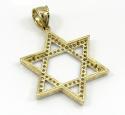 10k yellow gold large iced out cz star of david pendant 0.75ct
