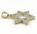 10k yellow gold medium iced out cz star of david pendant 0.50ct