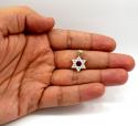 10k yellow gold small iced out cz star of david pendant 0.25ct