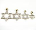 10k yellow gold small iced out cz star of david pendant 0.25ct