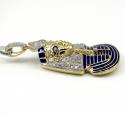 10k yellow gold pharaoh sphinx pyramid pendant .63ct