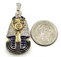 10k yellow gold pharaoh sphinx pyramid pendant .63ct